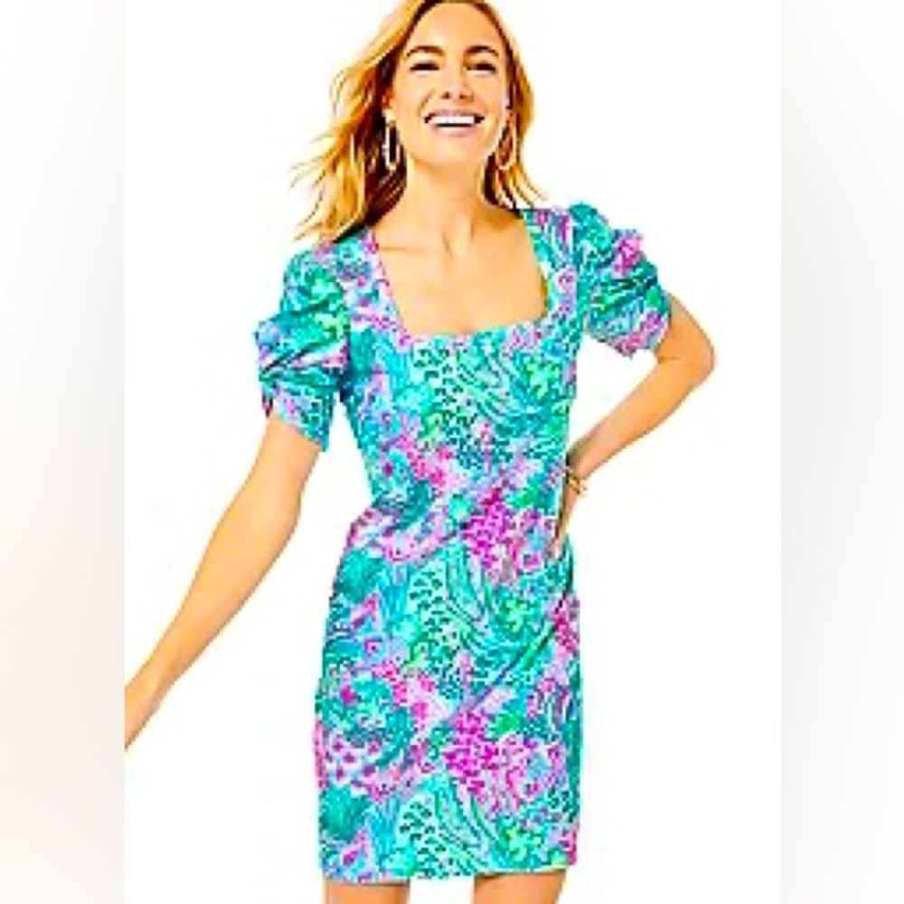 Haydn Short Sleeve Dress In Multi Banana Split